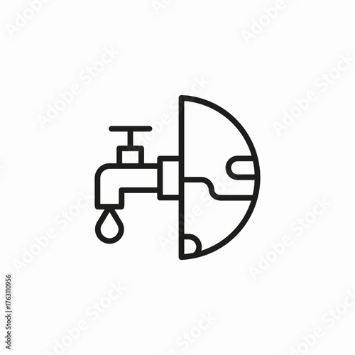 water tap leakage icon sign vector