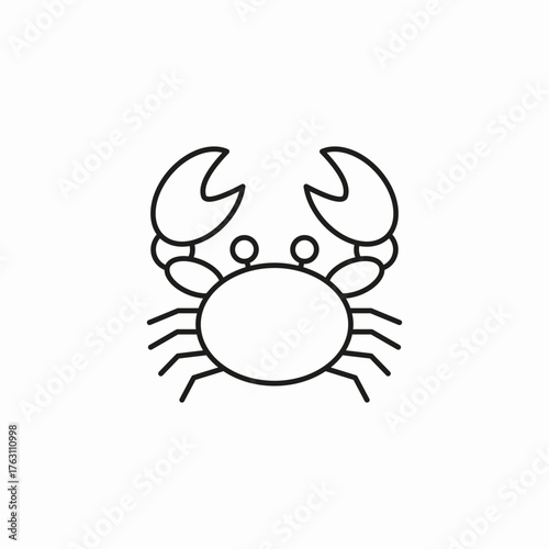whole crab crustacean icon sign vector