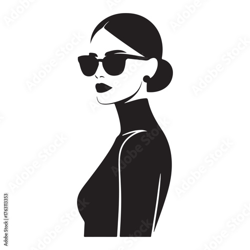 Stylish Woman with Sunglasses – Modern Fashion Illustration