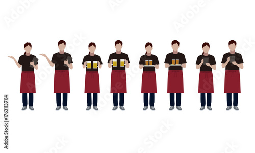 居酒屋店員　ポーズ　セット