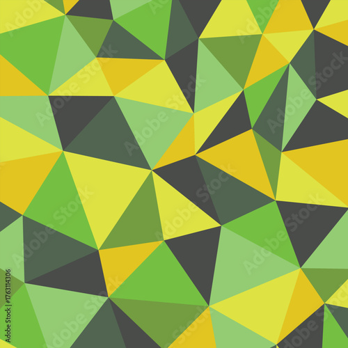 Polygonal rainbow mosaic background. Abstract low poly vector illustration. Triangular pattern in halftone style. Template geometric business design with triangle for poster, banner, card, flyer.