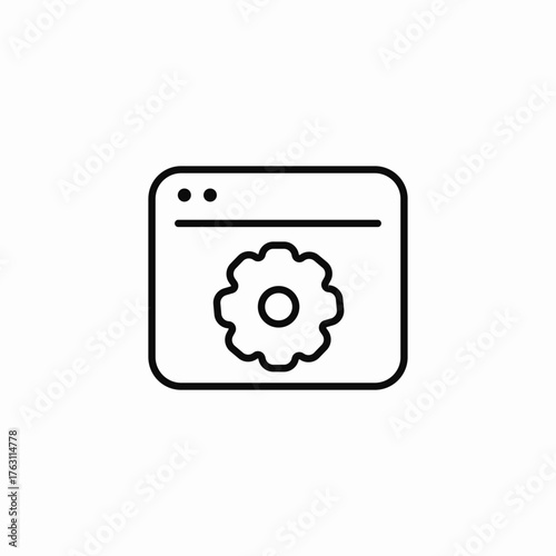 browser window settings icon sign vector