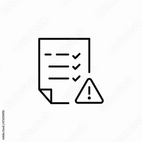 checklist document warning alert icon sign vector