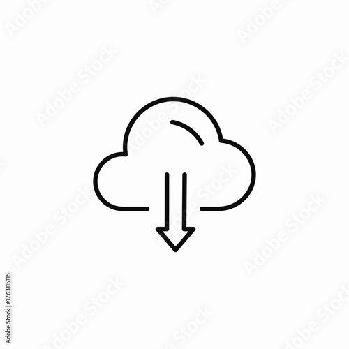 cloud storage download icon sign vector