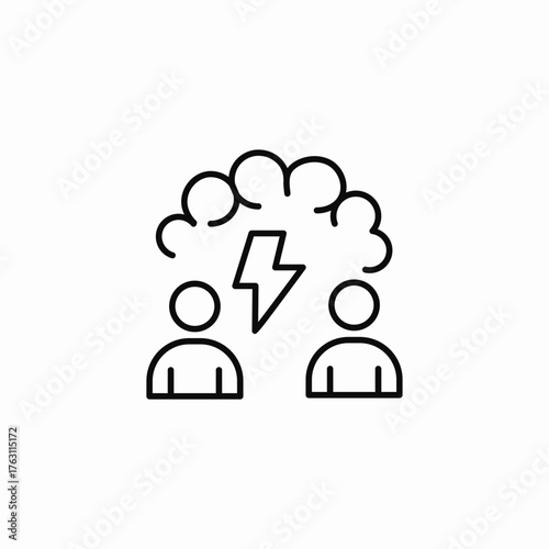 conflict dispute lightning icon sign vector