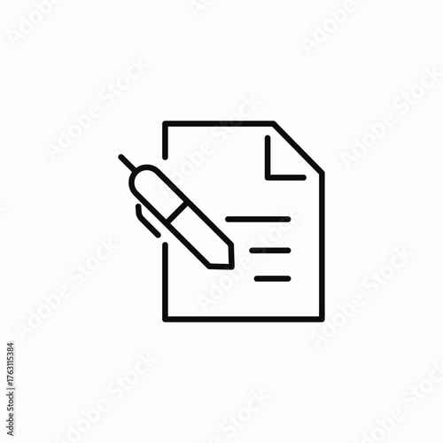 document edit pen icon sign vector