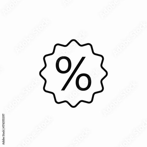 discount sale percent star icon sign vector