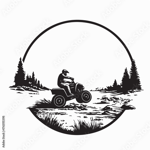 Outdoor ATV Rider Vector image isolated on white background