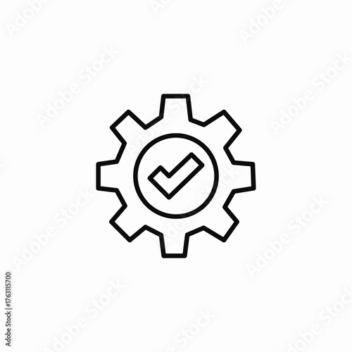 gear setting process complete icon sign vector