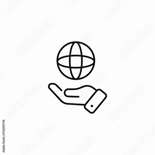 global care world icon sign vector