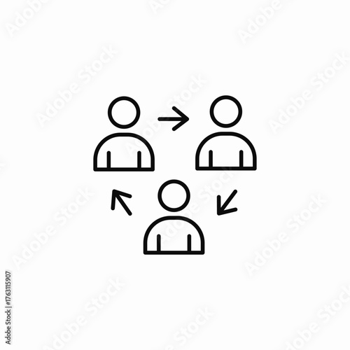 group team member rotation icon sign vector