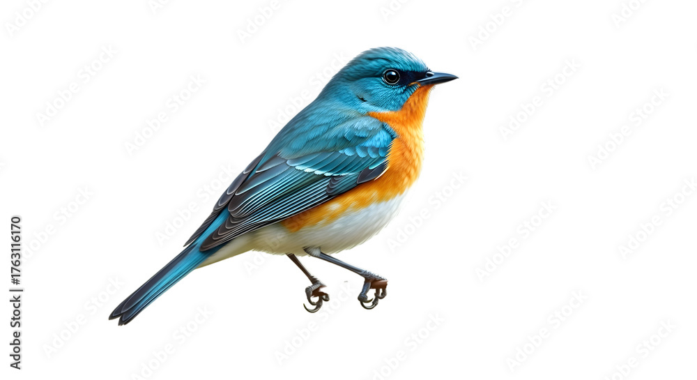 Fototapeta premium Vibrant blue bird illustration for nature themes, branding, and cheerful design