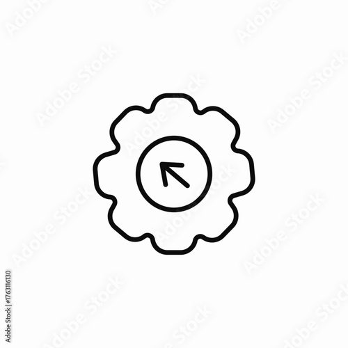 internal gear arrow icon sign vector