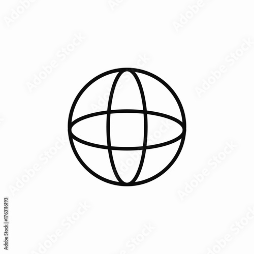 latitude longitude sphere icon sign vector