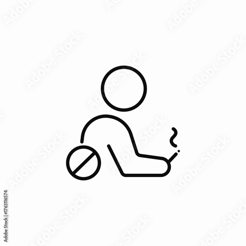 no smoking allowed person icon sign vector