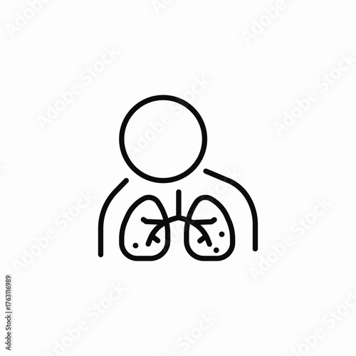 person with visible lungs icon sign vector