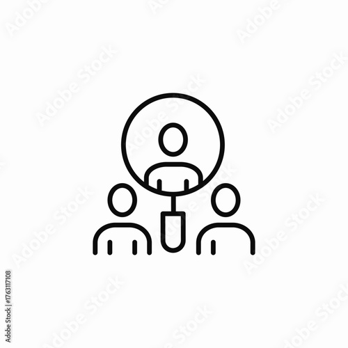 recruitment personnel search icon sign vector