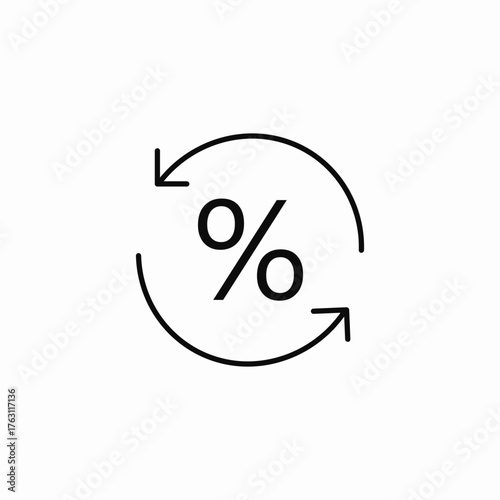 repeating percent cycle icon sign vector