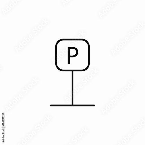 reserved parking sign post icon sign vector