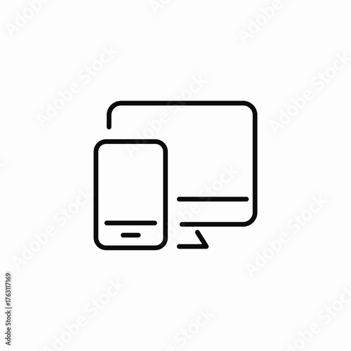 responsive devices sync icon sign vector