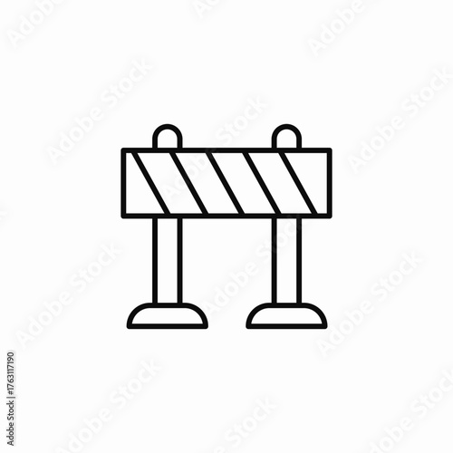 road construction traffic barrier icon sign vector