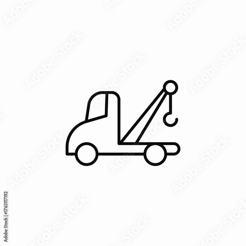 roadside tow truck icon sign vector