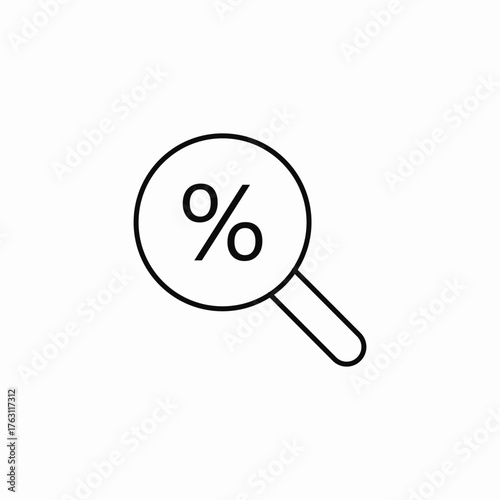 search magnify percent icon sign vector
