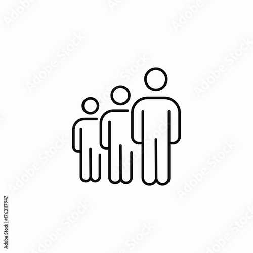 three people standing icon sign vector