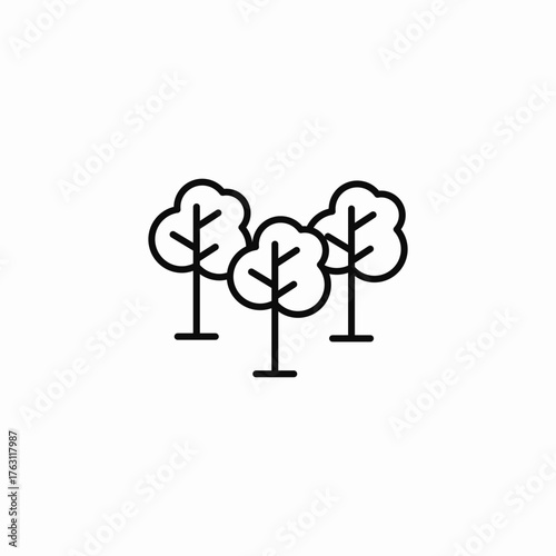 three park trees icon sign vector