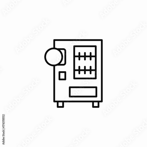 vending machine outline icon sign vector