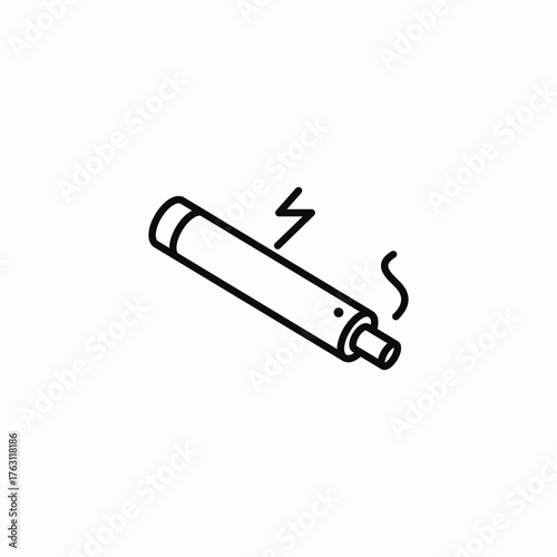 vaping e cigarette lightning bolt icon sign vector
