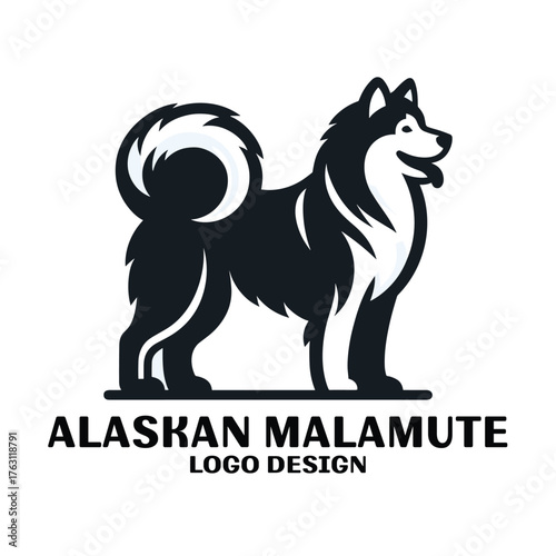 Alaskan Malamute Vector Logo Design