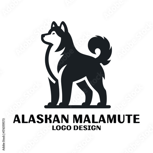 Alaskan Malamute Vector Logo Design