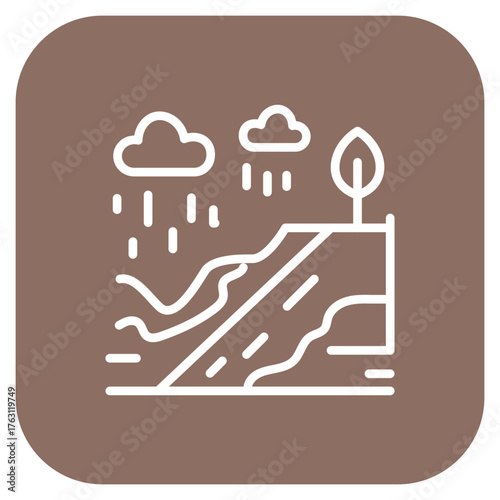 Landslide icon vector image. Can be used for Natural Disaster.