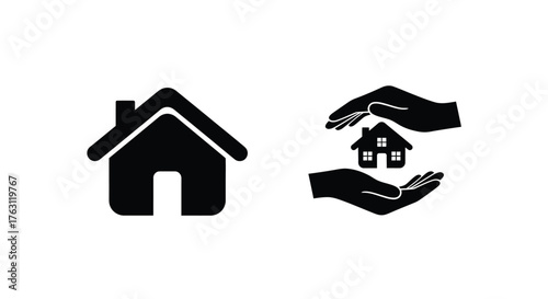 Protecting your home hands cradling a house symbol with a building
