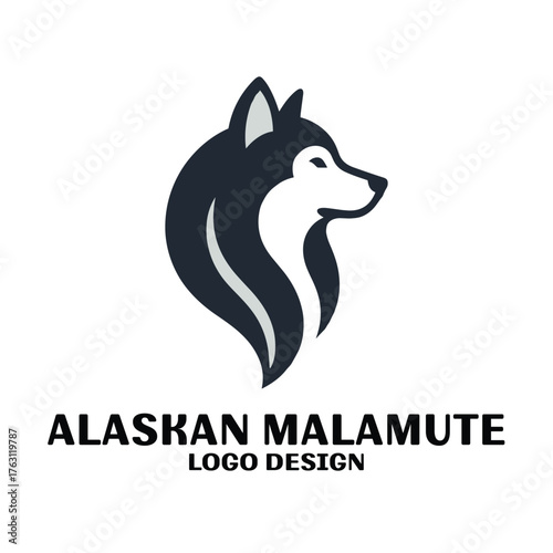 Alaskan Malamute Vector Logo Design