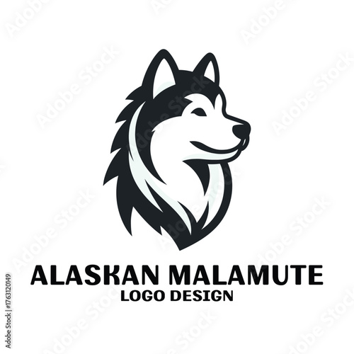 Alaskan Malamute Vector Logo Design