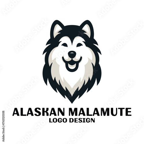 Alaskan Malamute Vector Logo Design