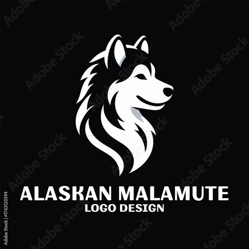 Alaskan Malamute Vector Logo Design