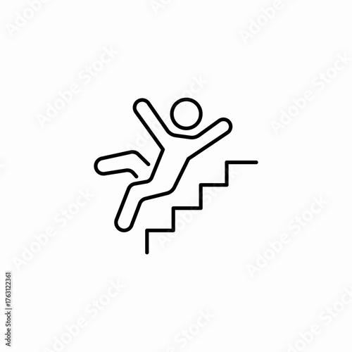 accident falling downstairs icon sign vector