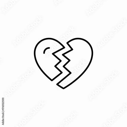 broken heart icon icon sign vector
