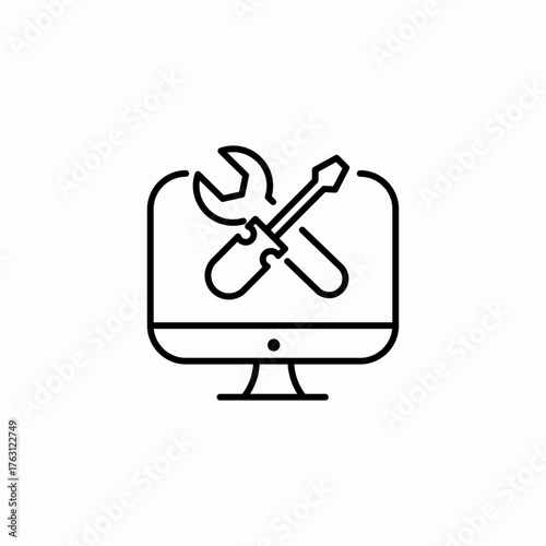 computer tech support icon sign vector