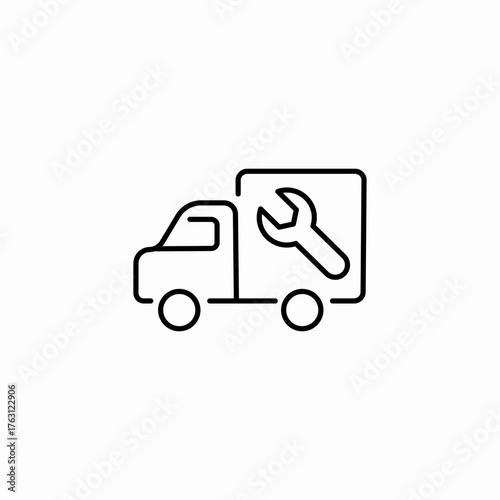 delivery truck maintenance icon sign vector