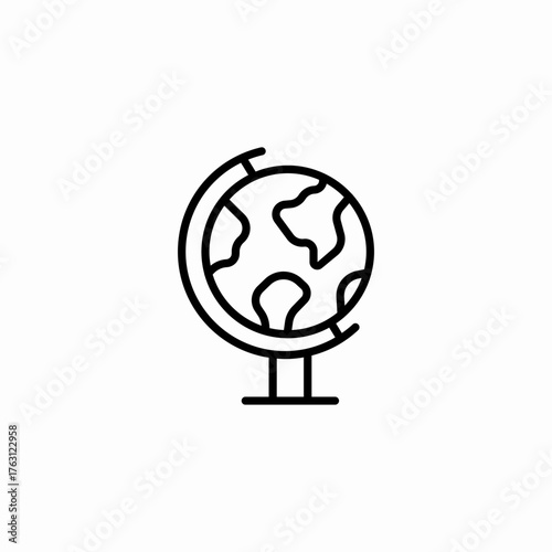 desk world globe icon sign vector