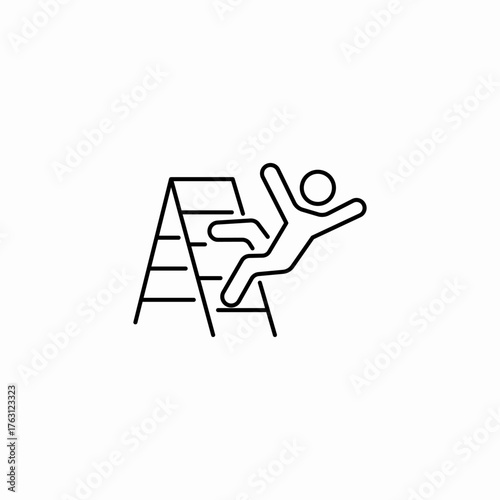 falling off ladder icon sign vector