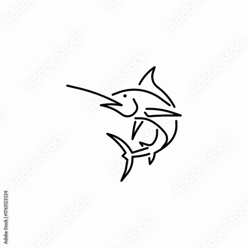 fast sword marlin icon sign vector