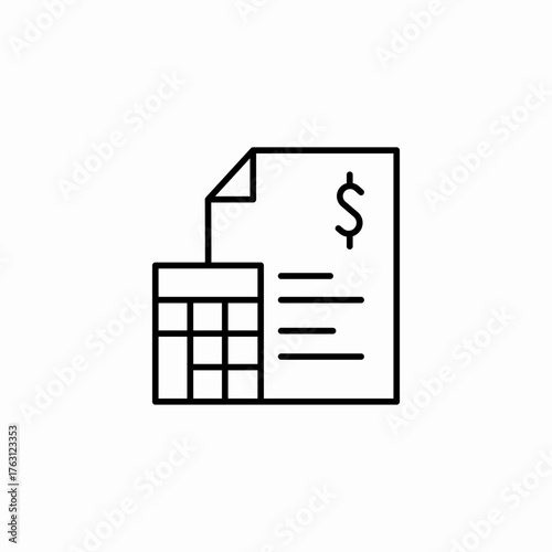 financial report calculation icon sign vector