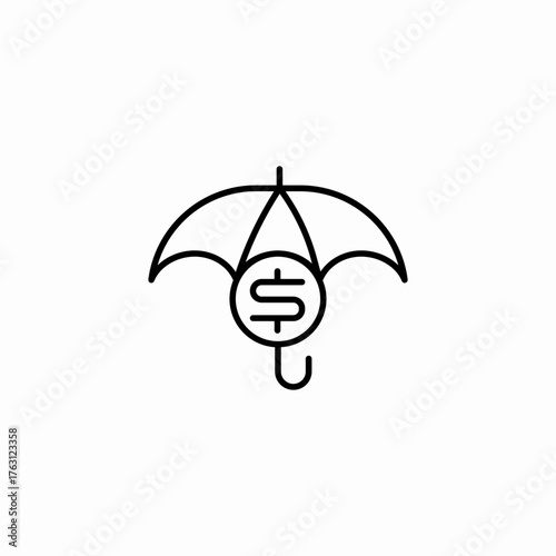 financial protection umbrella icon sign vector