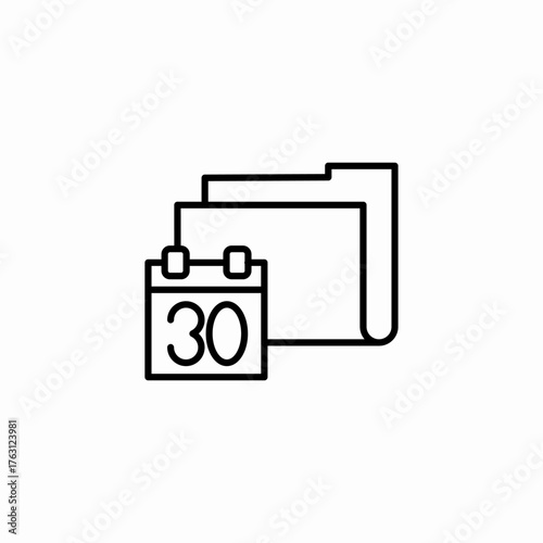 Tableau sur toile folder with calendar icon sign vector