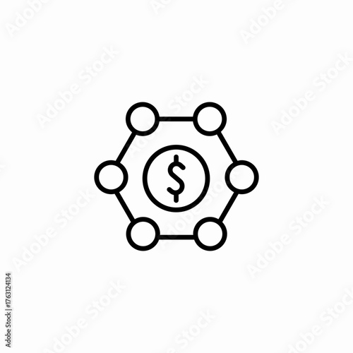 global financial network icon sign vector